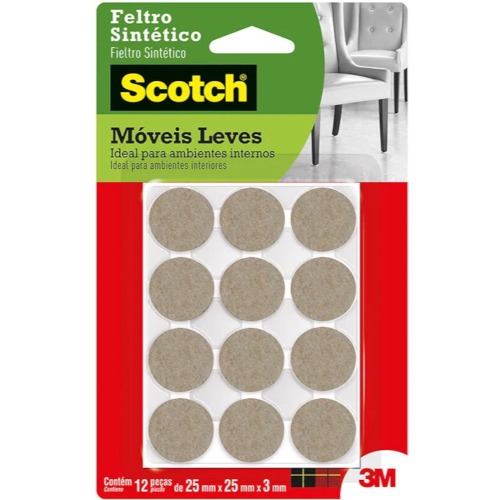 Feltro adesivo pequeno com 12 unidades