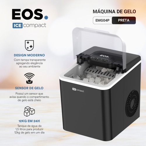 Mquina de gelo 12 Kg ice compact - EMG04P  110V