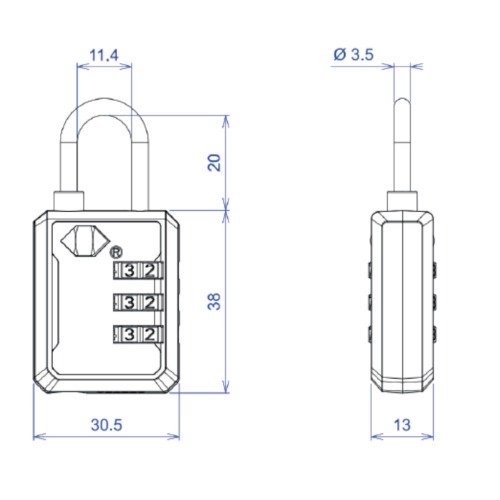 Cadeado com segredo 30 mm - TSA 30PL 