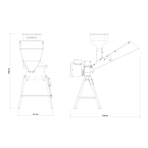 Triturador forrageiro 2 hp monof�sico com sa�da inferior - TE30T  110V/220V