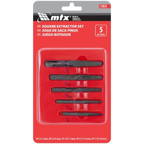 Jogo de extrator de pinos e parafusos 3 a 18 mm com 5 peças - 773519