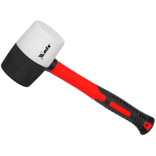 Martelo de borracha 450 g preto e branco cabo em fibra de vidro - 111719 Martelo de borracha 450 g preto e branco cabo em fibra de vidro - 111719