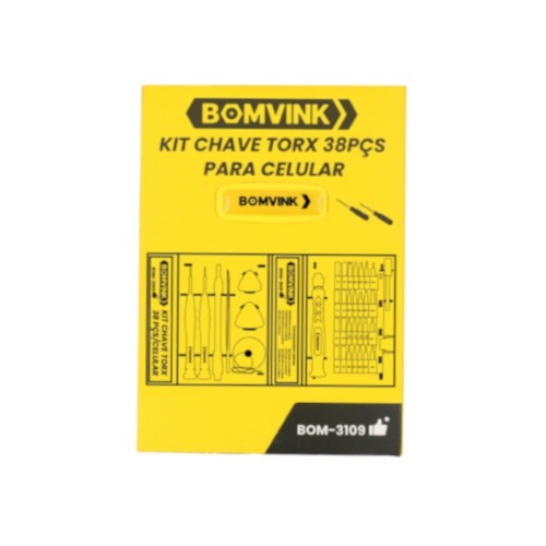 Jogo de bits e chaves de precisão para celular 38 peças com estojo - BOM-3109 Jogo de bits e chaves de precisão para celular 38 peças com estojo - BOM-3109