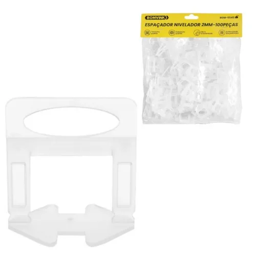 Espaçador e nivelador para piso 2,0 mm com 100 peças - BOM-5545