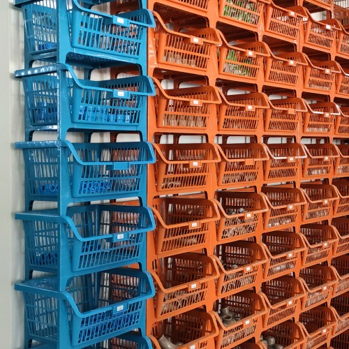 Cesto expositor 435 x 280 x 375 mm azul 5 peas - Prtico