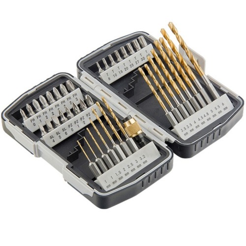 Jogo de brocas para metal 1 a 6 mm + bits 40 peas