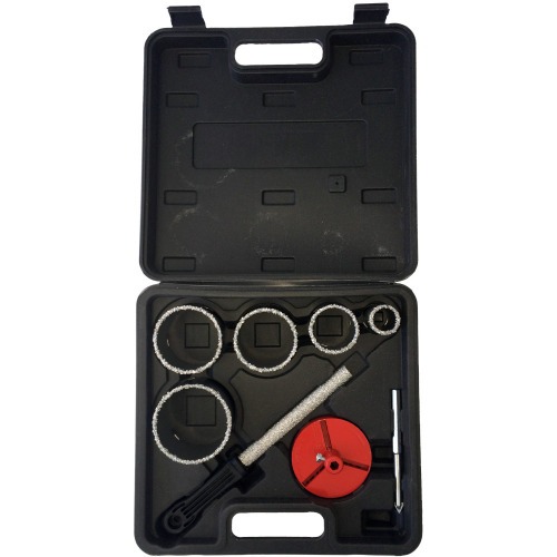 Jogo de serra copo para cerâmicas e telhas 33 a 83 mm 8 peças - 728429 Jogo de serra copo para cerâmicas e telhas 33 a 83 mm 8 peças - 728429