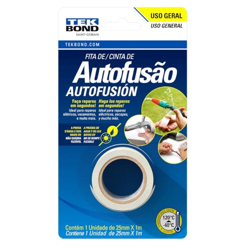 Fita adesiva auto fusão de 25 mm x 1 metro Fita adesiva auto fusão de 25 mm x 1 metro