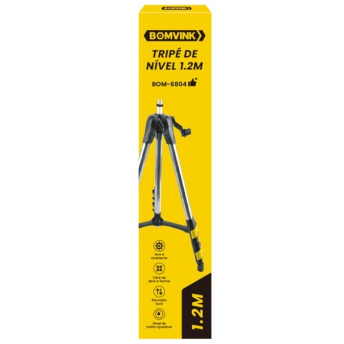 Tripé para nível a laser altura regulável 120 cm - BOM-6804 Tripé para nível a laser altura regulável 120 cm - BOM-6804