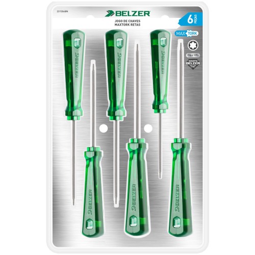 Jogo de chave hexalobular reta T10  T30 com 6 peas - Maxtork