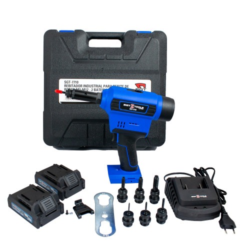 Rebitador industrial a bateria 18V 2Ah para rebite de rosca M3 - M8 - SGT-7710 110V/220V Rebitador industrial a bateria 18V 2Ah para rebite de rosca M3 - M8 - SGT-7710 110V/220V