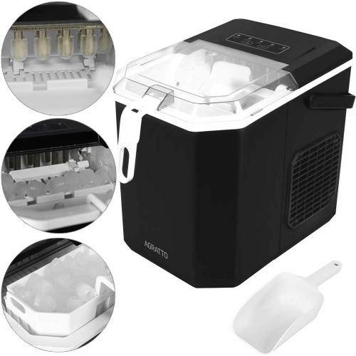 Maquina de gelo 12 Kg com sensor de cesta cheia preta - MG-02 220V Maquina de gelo 12 Kg com sensor de cesta cheia preta - MG-02 220V