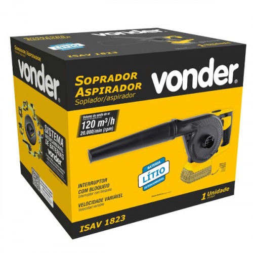 Soprador Aspirador de folhas a bateria 18V Sem bateria - ISAV 1823 Vonder Soprador Aspirador de folhas a bateria 18V Sem bateria - ISAV 1823 Vonder