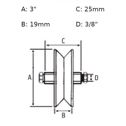 Roldana para portão 3 Roldana para portão 3