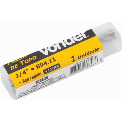 Fresa de topo em ao rpido com 4 cortes 1/4