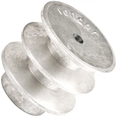 Polia de alum�nio 2 canais perfil B 110 mm sem furo 