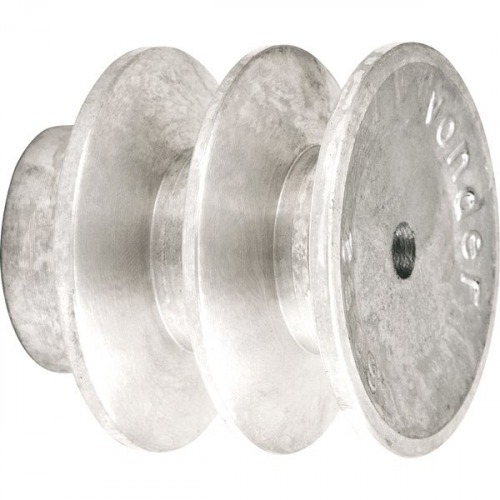 Polia de alum�nio 2 canais perfil B 110 mm sem furo 