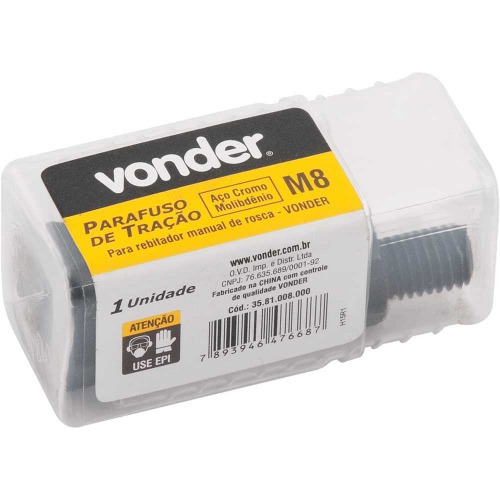 Parafuso de tra��o M8 para rebitador manual de rosca