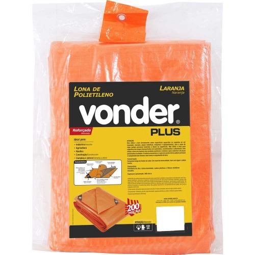 Lona reforçada de polietileno laranja 2 m x 2 m Lona reforçada de polietileno laranja 2 m x 2 m