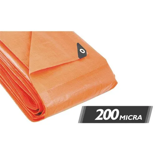 Lona reforçada de polietileno laranja 2 m x 2 m 