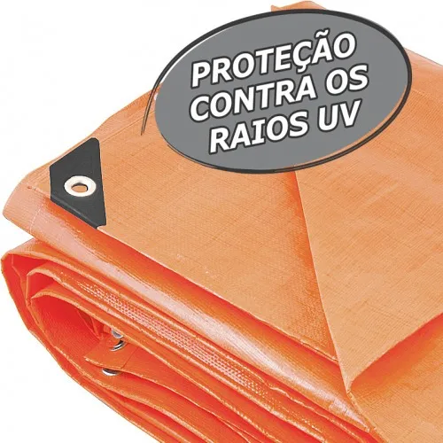 Lona reforçada de polietileno laranja 2 m x 2 m 