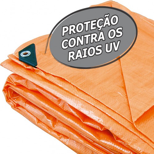 Lona de polietileno laranja 6 x 3 m 