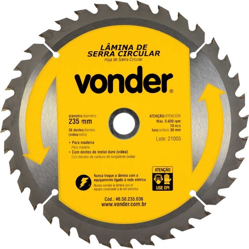 Disco de serra para madeira 235 x 30 mm 36 dentes Disco de serra para madeira 235 x 30 mm 36 dentes