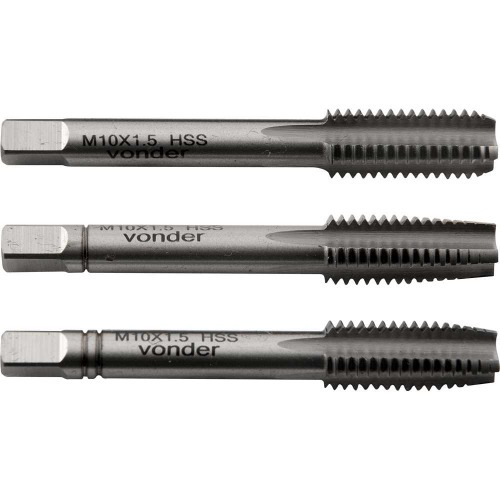 Jogo macho manual de a�o r�pido 10 x 1,50 mm MA 3 pe�as