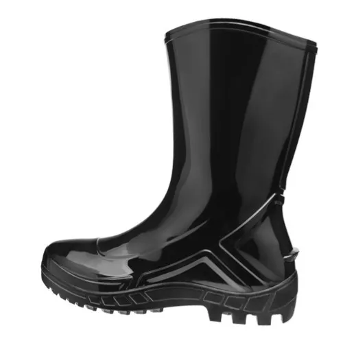 Bota de PVC impermeável cano médio sem forro preto - Vulcaflex