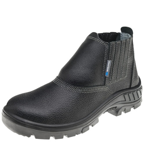 Botina bidensidade em couro relax com elstico preta - 95B19BP