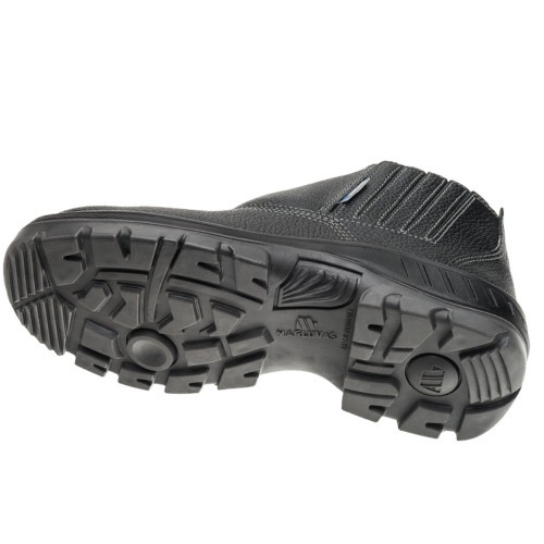 Botina bidensidade em couro relax com elstico preta - 95B19BP