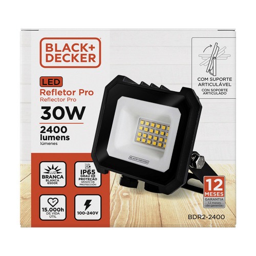 Refletor LED 30W 2.400 lmens 6500K luz branca - Pro LED  110V/220V