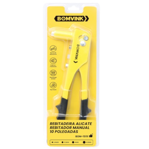 Rebitador manual tipo alicate para rebites de até 4,8 mm - BOM-1519 Rebitador manual tipo alicate para rebites de até 4,8 mm - BOM-1519