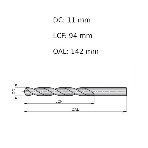 Broca de ao rpido para metal 11 mm DIN 338 - A11411.0B