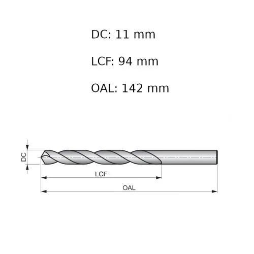 Broca de aço rápido para metal 11 mm DIN 338 - A11411.0B