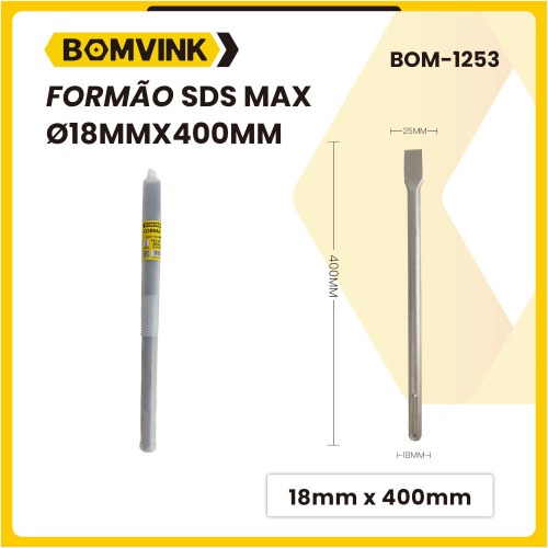 Talhadeira de 18 x 400 mm encaixe SDS Max - BOM-1253 Talhadeira de 18 x 400 mm encaixe SDS Max - BOM-1253