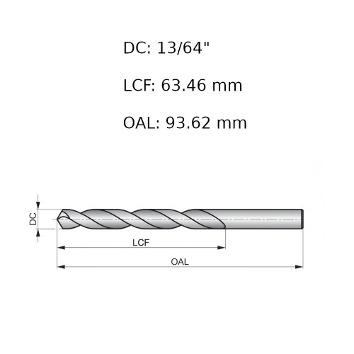 Broca de ao rpido para metal 13/64