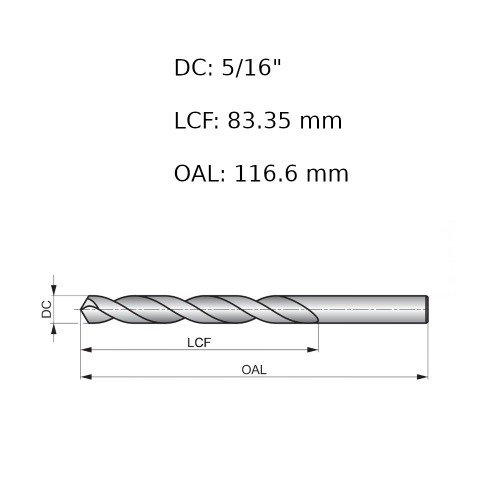 Broca de aço rápido para metal 5/16 Broca de aço rápido para metal 5/16