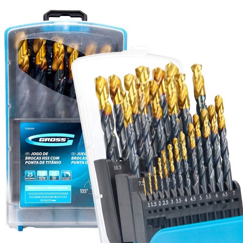 Jogo de brocas de ao rpido 1 a 13 mm 25 peas -7232355
