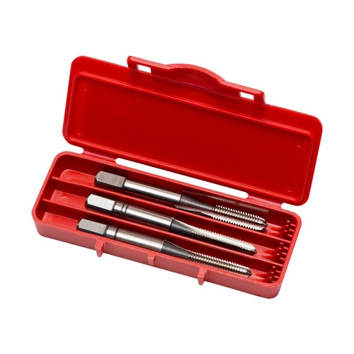 Jogo de macho manual aço rápido M7 x 1 mm DIN352 com 3 peças - E100M7NO8 Jogo de macho manual aço rápido M7 x 1 mm DIN352 com 3 peças - E100M7NO8