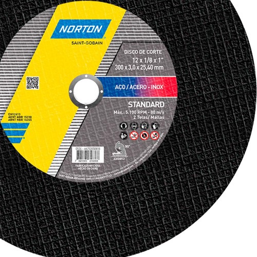 Disco de corte para metal e inox 12