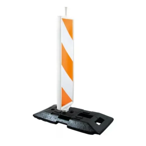 Barreira plástica vertical para sinalização 1,30 m base de borracha - LAMELA