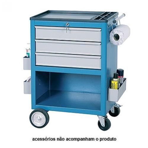 Carrinho para ferramentas aberto com 3 gavetas e divisória - CR-40 Carrinho para ferramentas aberto com 3 gavetas e divisória - CR-40