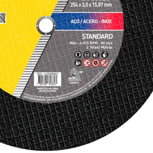 Disco de corte para metal e inox 10