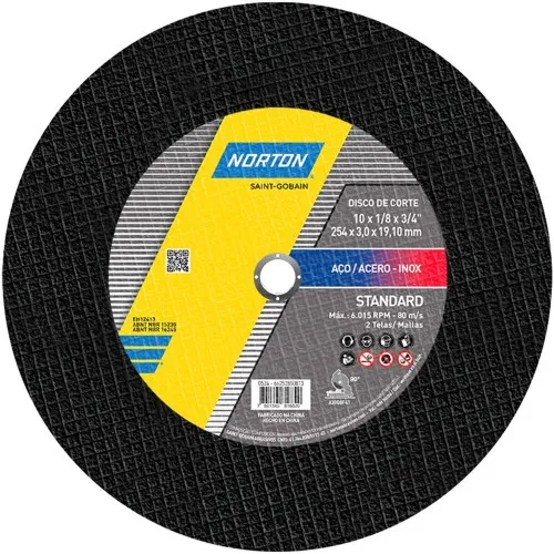 Disco de corte para metal e inox 10