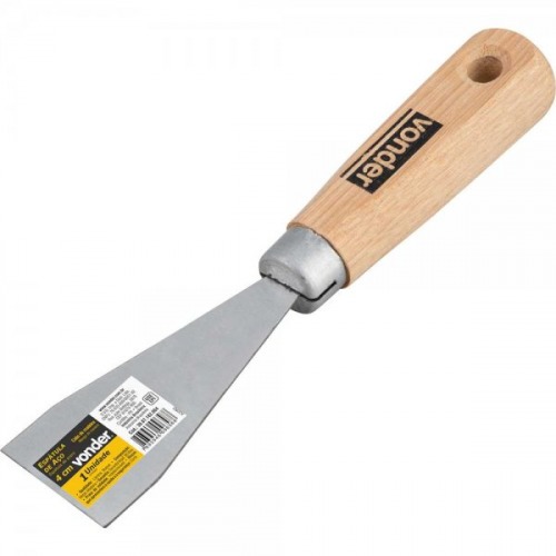 Esp�tula de a�o de 4 cm cabo de madeira