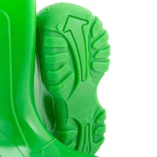 Bota infantil de PVC verde com forro    