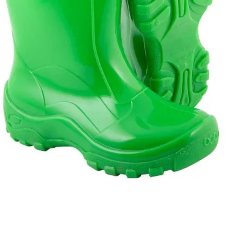 Bota infantil de PVC verde com forro    