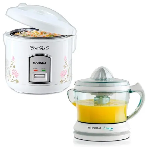 Kit Panela elétrica de arroz Bianca Rice NPE-05-5X + Espremedor de frutas 1,25L E-01  110V