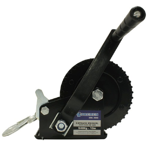 Guincho manual catracado 540 kg cabo de aço 4,64 mm x 10 m Guincho manual catracado 540 kg cabo de aço 4,64 mm x 10 m